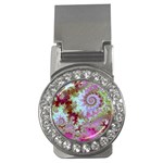 Raspberry Lime Delight, Abstract Ferris Wheel Money Clip (CZ) Front