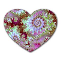 Raspberry Lime Delight, Abstract Ferris Wheel Mousepad (heart) by DianeClancy