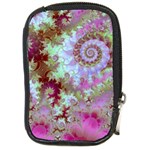 Raspberry Lime Delight, Abstract Ferris Wheel Compact Camera Leather Case Front