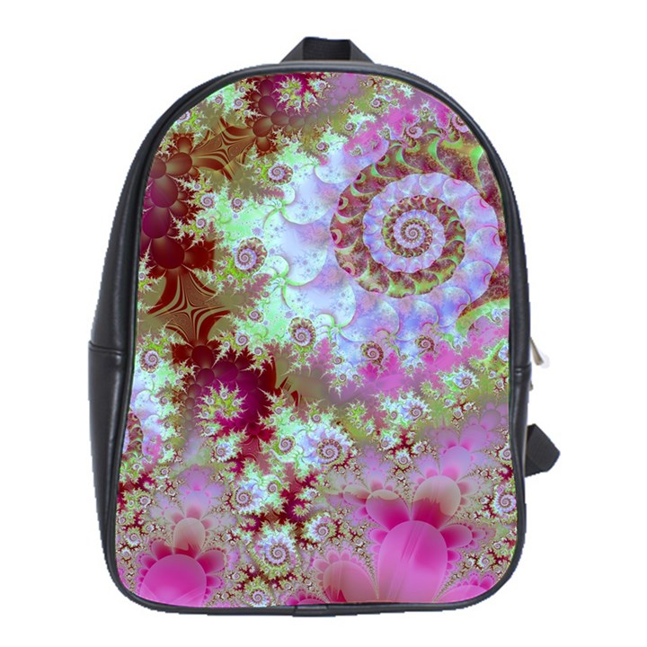 Raspberry Lime Delight, Abstract Ferris Wheel School Bag (XL)