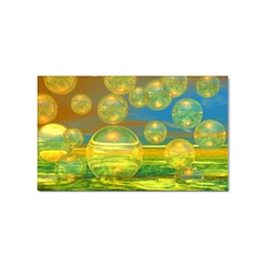 Golden Days, Abstract Yellow Azure Tranquility Sticker (rectangle) by DianeClancy