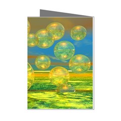 Golden Days, Abstract Yellow Azure Tranquility Mini Greeting Card (8 Pack) by DianeClancy