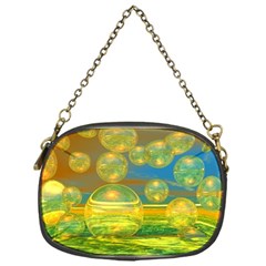 Golden Days, Abstract Yellow Azure Tranquility Chain Purse (one Side) by DianeClancy