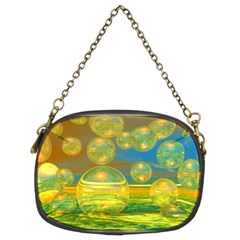 Golden Days, Abstract Yellow Azure Tranquility Chain Purse (two Sided)  by DianeClancy