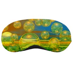 Golden Days, Abstract Yellow Azure Tranquility Sleeping Mask by DianeClancy