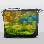 Golden Days, Abstract Yellow Azure Tranquility Messenger Bag Front