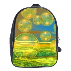 Golden Days, Abstract Yellow Azure Tranquility School Bag (xl) by DianeClancy