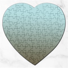 Blue Gold Gradient Jigsaw Puzzle (heart) by zenandchic