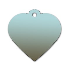 Blue Gold Gradient Dog Tag Heart (two Sided) by zenandchic