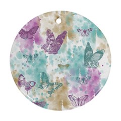 Joy Butterflies Round Ornament