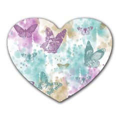 Joy Butterflies Mouse Pad (heart) by zenandchic