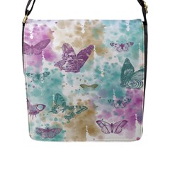 Joy Butterflies Flap Closure Messenger Bag (large) by zenandchic