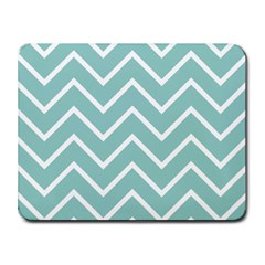 Blue And White Chevron Small Mouse Pad (rectangle) by zenandchic