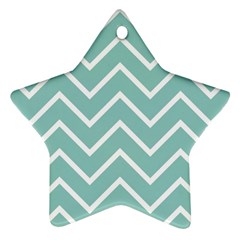 Blue And White Chevron Star Ornament by zenandchic