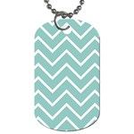 Blue And White Chevron Dog Tag (One Sided) Front