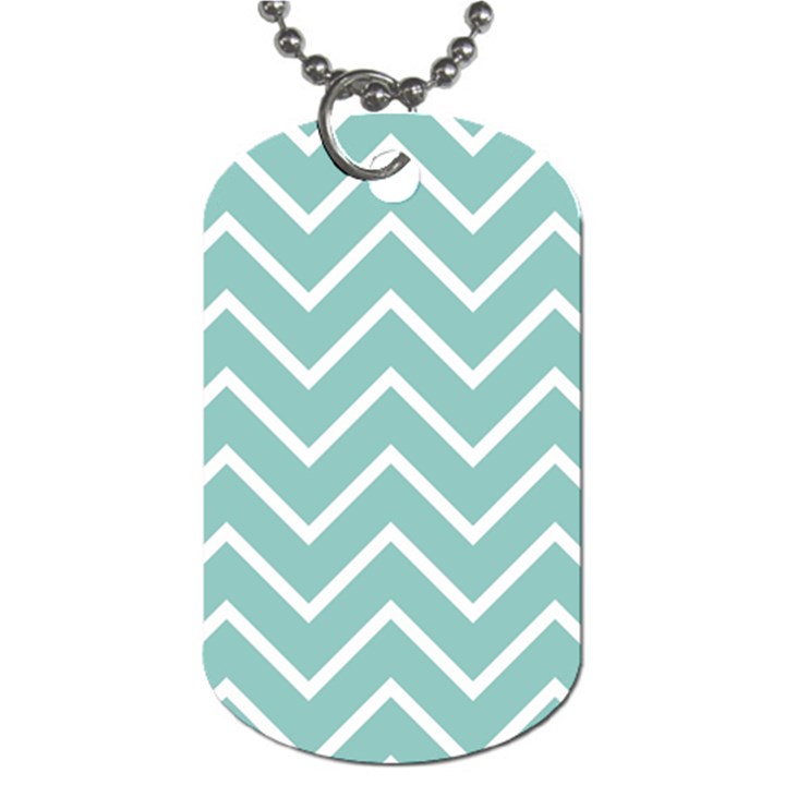 Blue And White Chevron Dog Tag (One Sided)