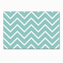 Blue And White Chevron Postcards 5  X 7  (10 Pack)