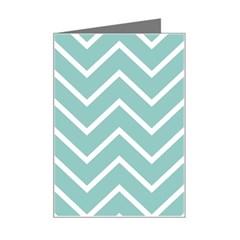 Blue And White Chevron Mini Greeting Card