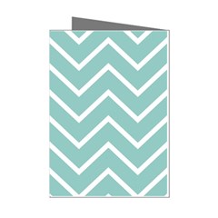 Blue And White Chevron Mini Greeting Card (8 Pack) by zenandchic