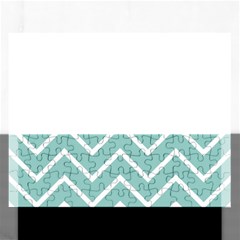 Blue And White Chevron Jigsaw Puzzle (rectangle) by zenandchic