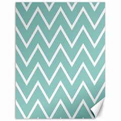 Blue And White Chevron Canvas 18  X 24  (unframed) by zenandchic