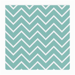 Blue And White Chevron Glasses Cloth (medium, Two Sided) by zenandchic