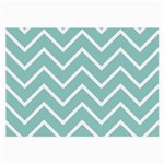 Blue And White Chevron Glasses Cloth (Large, Two Sided) Front