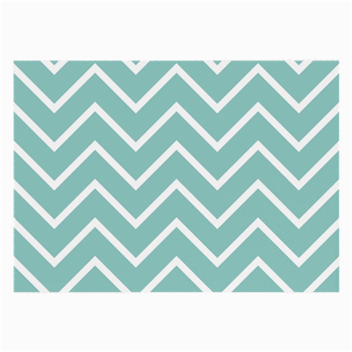 Blue And White Chevron Glasses Cloth (Large, Two Sided)