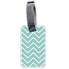 Blue And White Chevron Luggage Tag (two Sides) by zenandchic