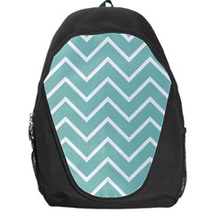 Blue And White Chevron Backpack Bag by zenandchic