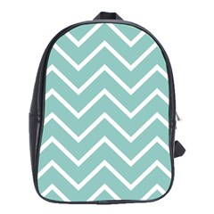 Blue And White Chevron School Bag (xl) by zenandchic