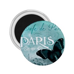 Paris Butterfly 2 25  Button Magnet