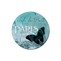 Paris Butterfly Drink Coasters 4 Pack (round) by zenandchic