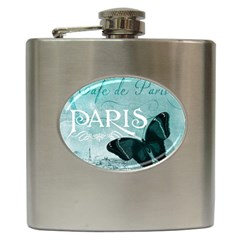 Paris Butterfly Hip Flask