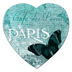 Paris Butterfly Jigsaw Puzzle (heart) by zenandchic