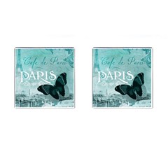 Paris Butterfly Cufflinks (square) by zenandchic