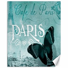 Paris Butterfly Canvas 11  X 14  (unframed)