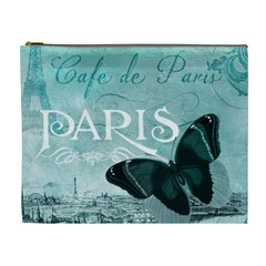 Paris Butterfly Cosmetic Bag (xl) by zenandchic