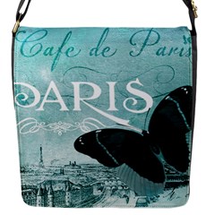 Paris Butterfly Flap Closure Messenger Bag (small) by zenandchic