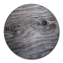 Weathered Wood 8  Mouse Pad (round) by chivieridesigns