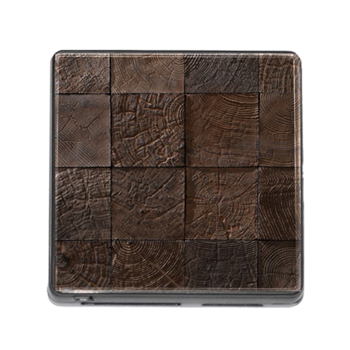 Wood Mosaic Memory Card Reader with Storage (Square)