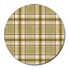 Plaid 9 8  Mouse Pad (round) by chivieridesigns