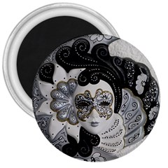 Venetian Mask 3  Button Magnet by StuffOrSomething