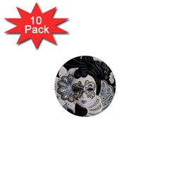 Venetian Mask 1  Mini Button Magnet (10 Pack) by StuffOrSomething