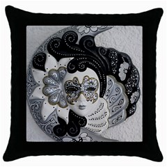 Venetian Mask Black Throw Pillow Case by StuffOrSomething