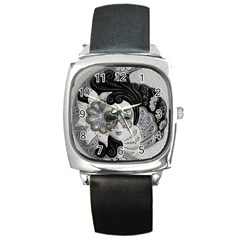 Venetian Mask Square Leather Watch by StuffOrSomething