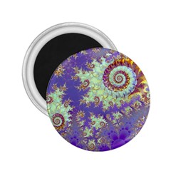 Sea Shell Spiral, Abstract Violet Cyan Stars 2 25  Button Magnet by DianeClancy