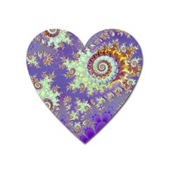 Sea Shell Spiral, Abstract Violet Cyan Stars Magnet (heart) by DianeClancy