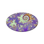 Sea Shell Spiral, Abstract Violet Cyan Stars Sticker 10 Pack (Oval) Front