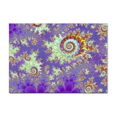 Sea Shell Spiral, Abstract Violet Cyan Stars A4 Sticker 100 Pack by DianeClancy